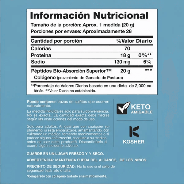 Colágeno Bio-Péptidos + Proteína | Piel, Cabello & Articulaciones · 567g — 2